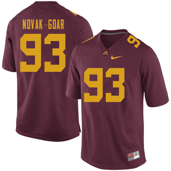 Men #93 Connor Novak-Goar Minnesota Golden Gophers College Football Jerseys Sale-Maroon